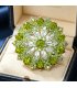 XSB262 - High-End Green Crystal Sunflower Brooch